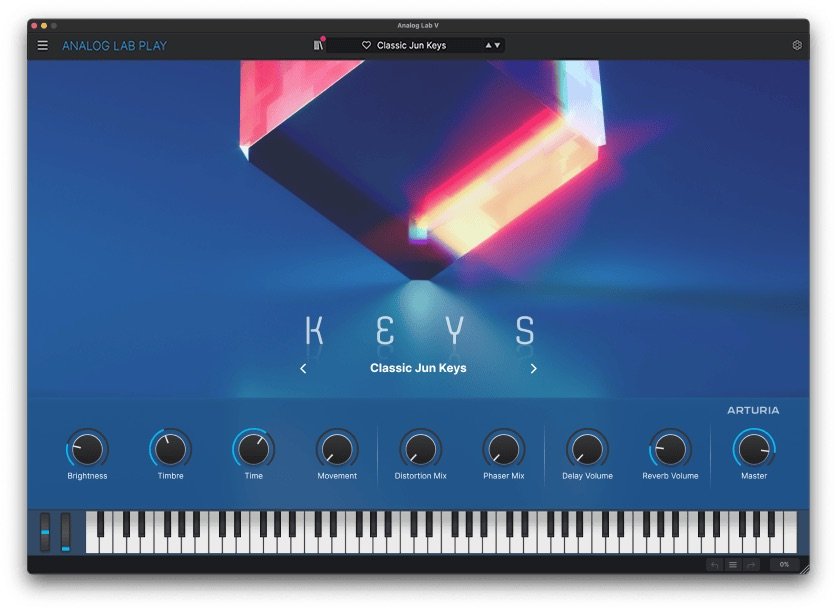 Analog Lab Play by Arturia: plugin interface screenshot