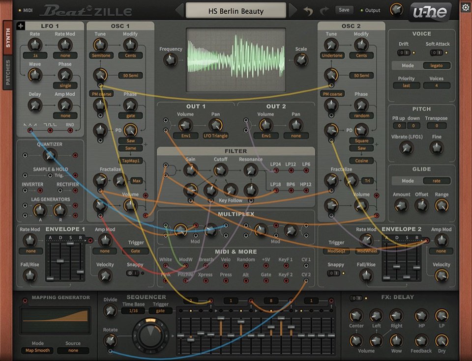 Beatzille by u-he: plugin interface screenshot