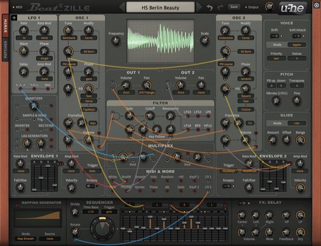 Beatzille by u-he: plugin interface screenshot
