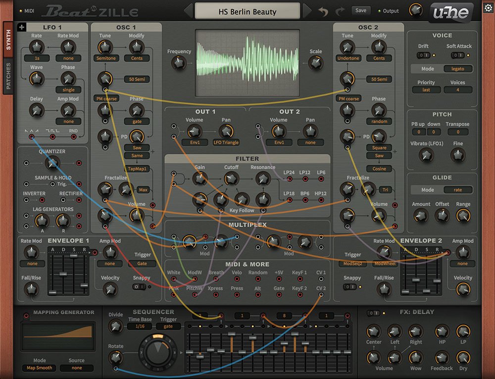 Beatzille by u-he: plugin interface screenshot