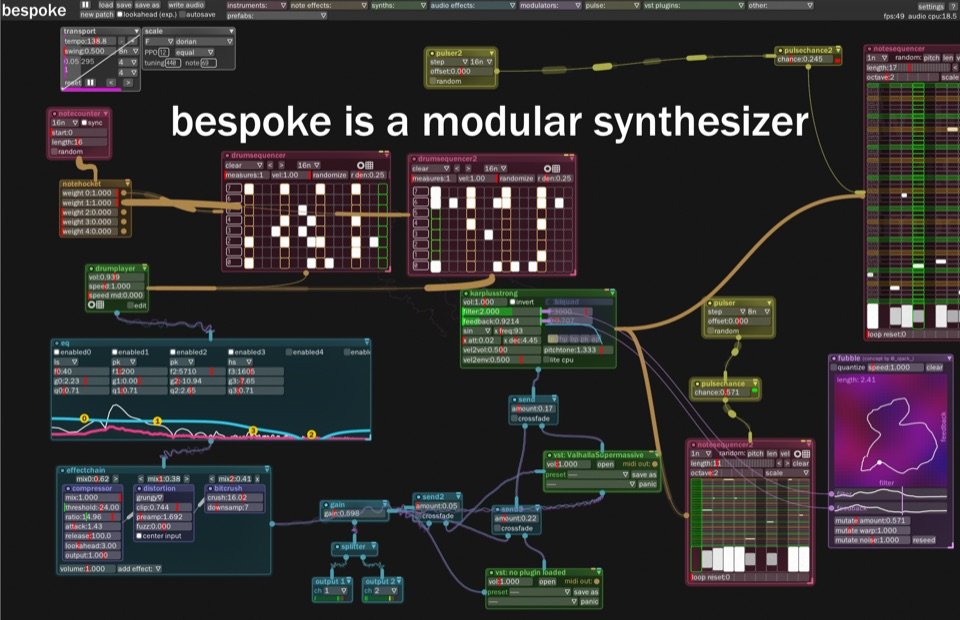 Bespoke Synth by Ryan Challinor: plugin interface screenshot