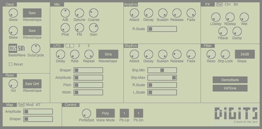 Digits by Extent of the Jam: plugin interface screenshot