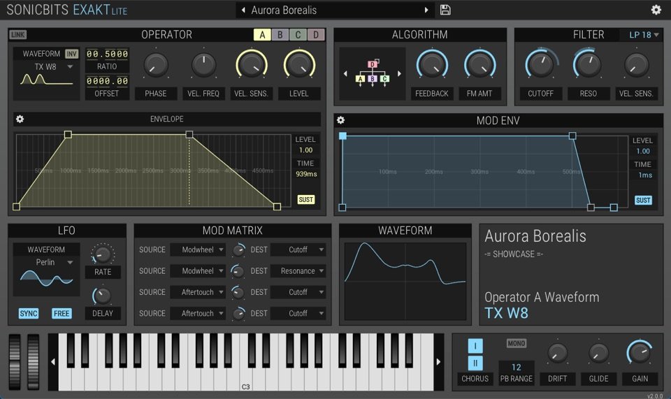 Exakt Lite by Sonicbits: plugin interface screenshot
