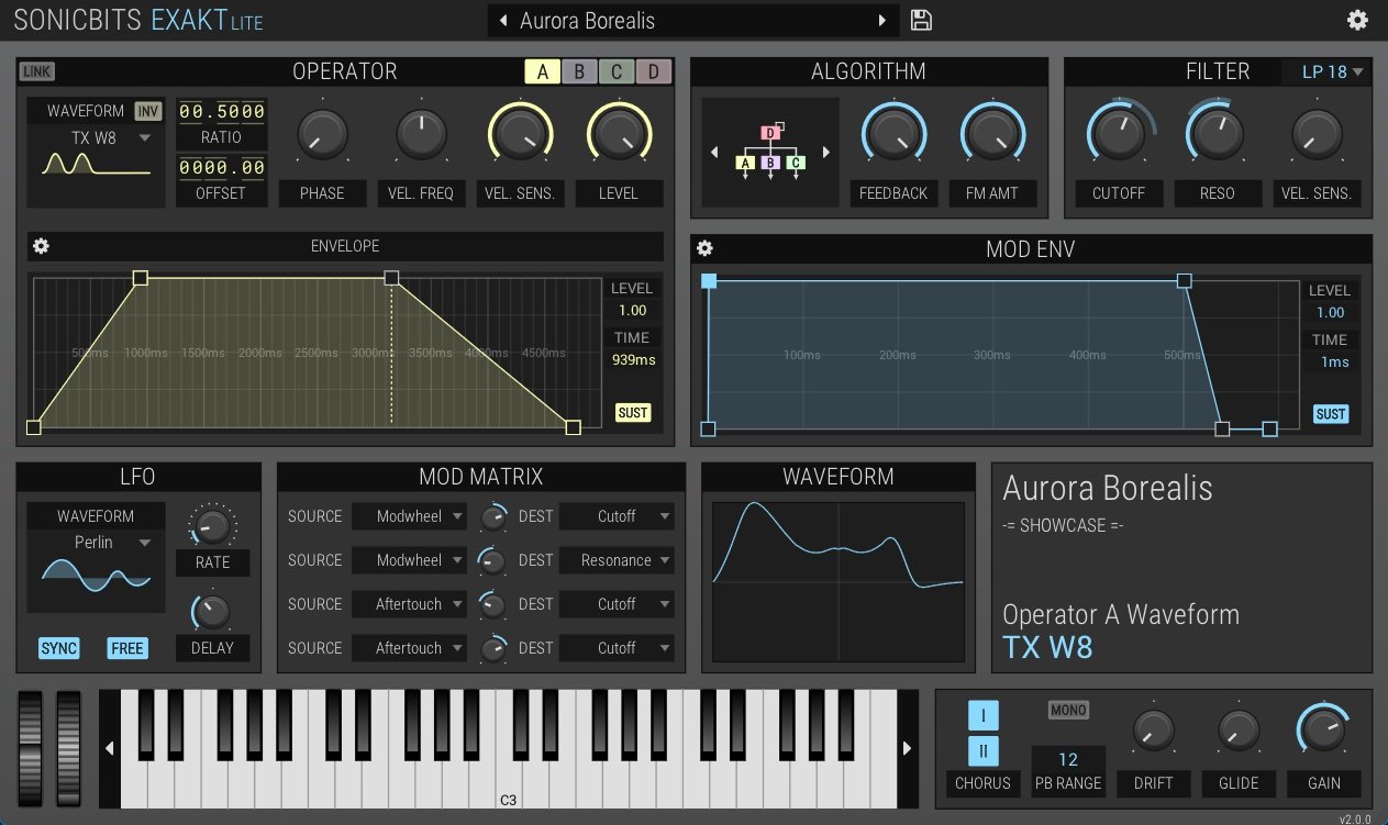 Exakt Lite by Sonicbits: plugin interface screenshot