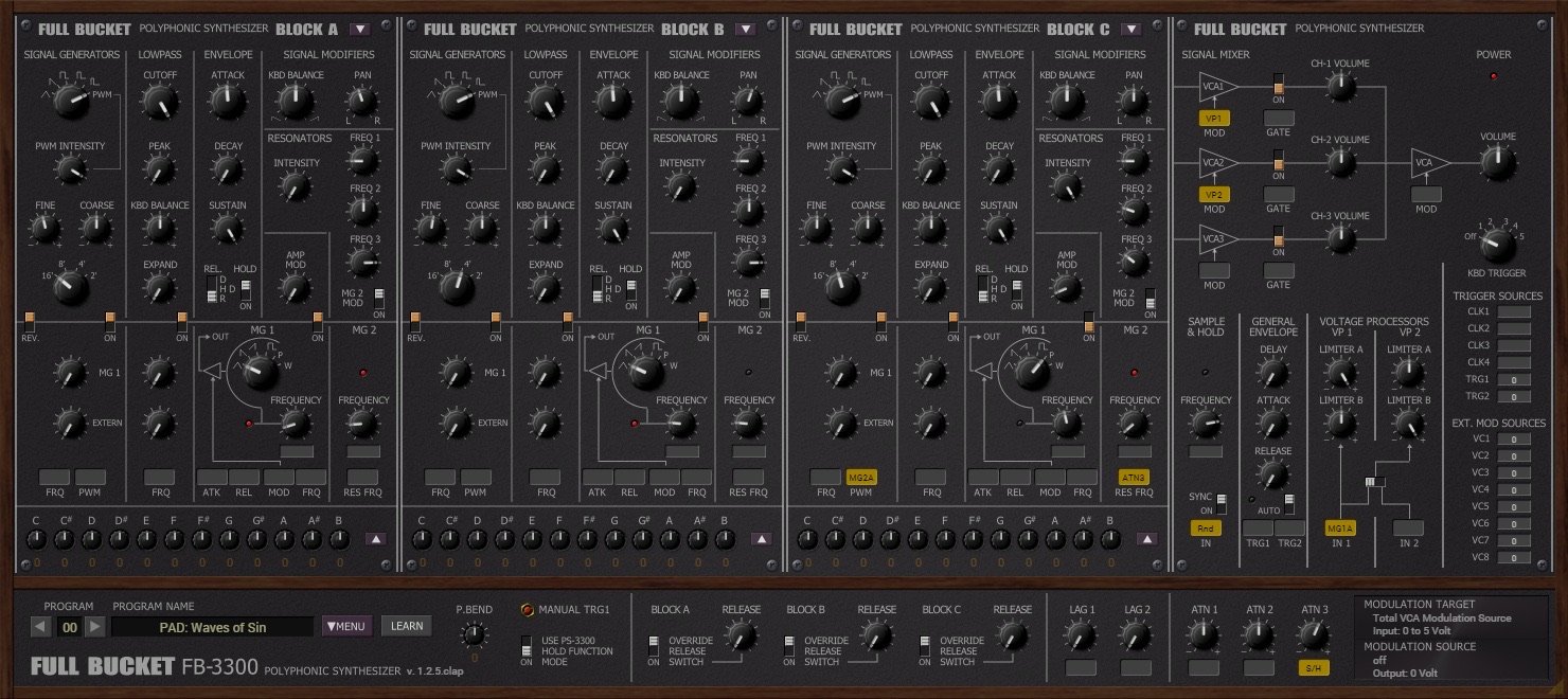 FB-3300 by Full Bucket Music: plugin interface screenshot