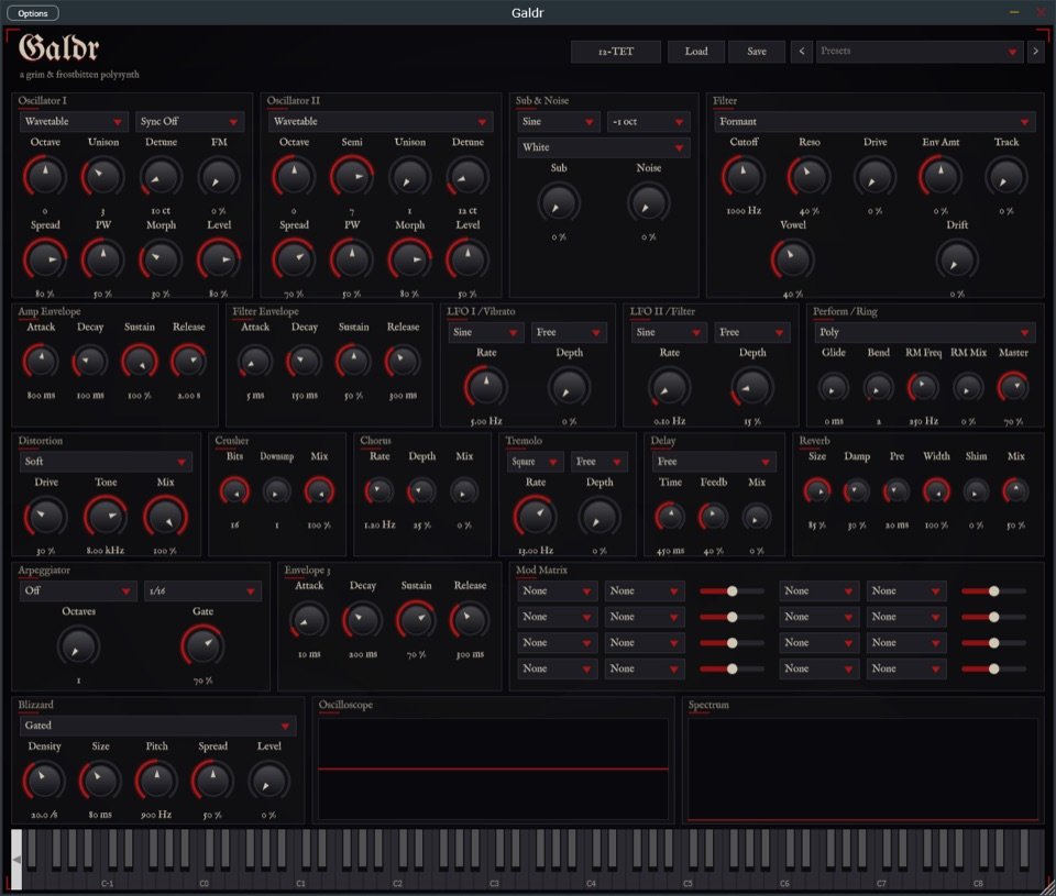 Galdr by Sognevo: plugin interface screenshot