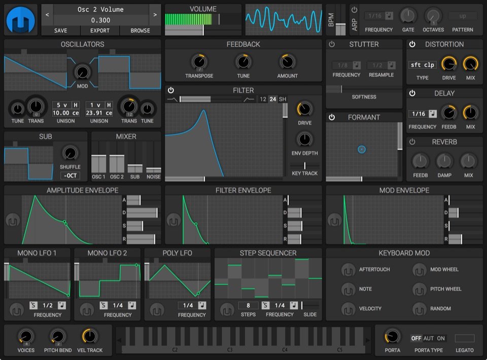 Helm by Matt Tytel: plugin interface screenshot