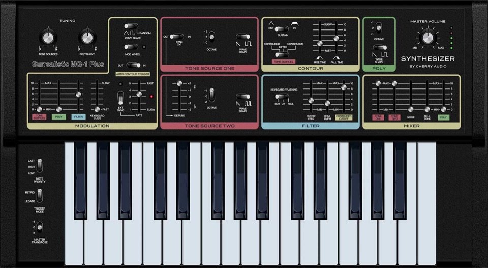 Surrealistic MG-1 Plus by Cherry Audio: plugin interface screenshot