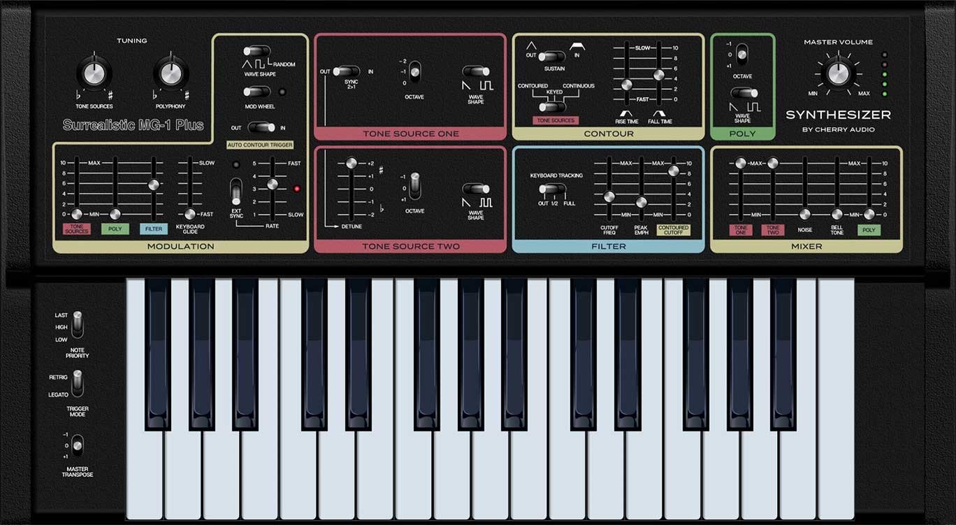 Surrealistic MG-1 Plus by Cherry Audio: plugin interface screenshot