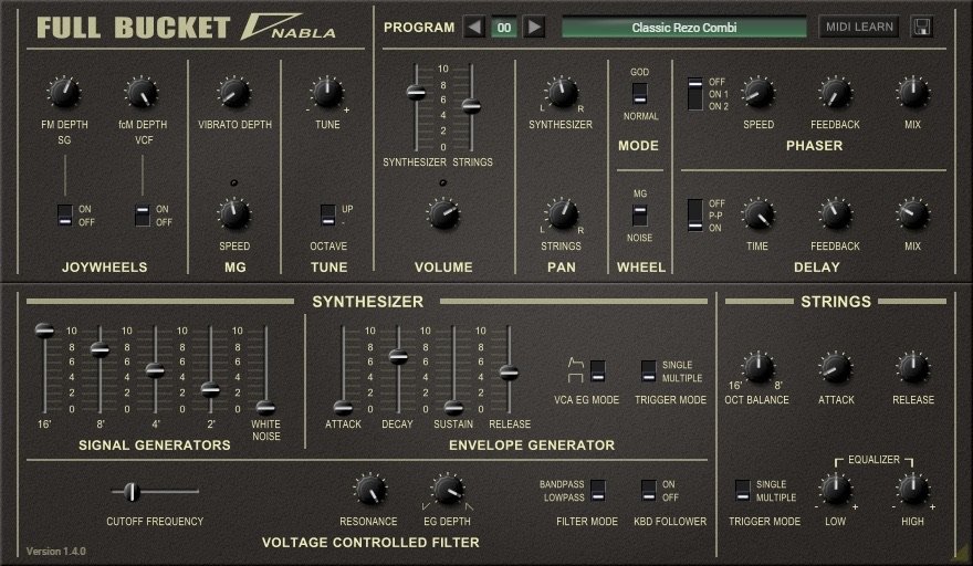 Nabla by Full Bucket Music: plugin interface screenshot