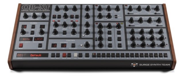 OB-Xf by Surge Synth Team: plugin interface screenshot