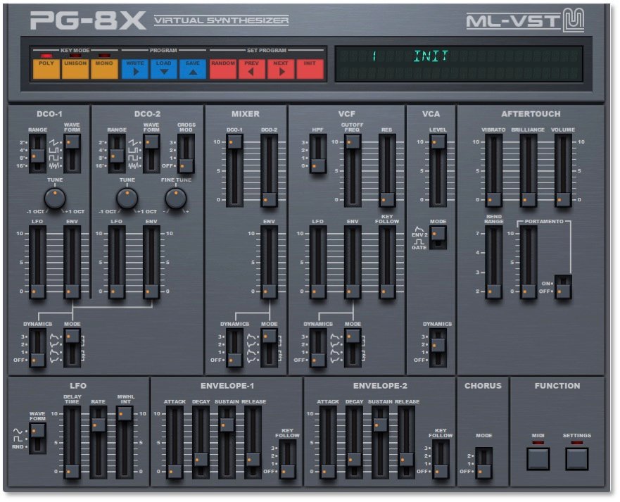 PG-8X by ML-VST: plugin interface screenshot