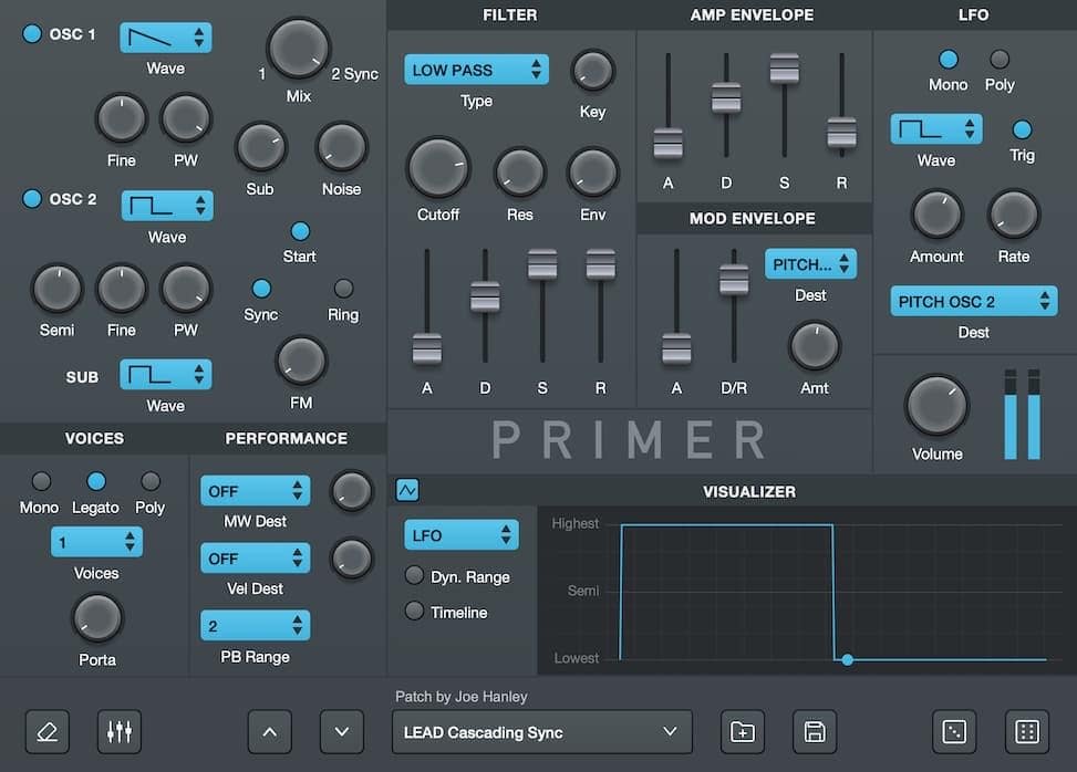 Primer 2 by Audible Genius: plugin interface screenshot