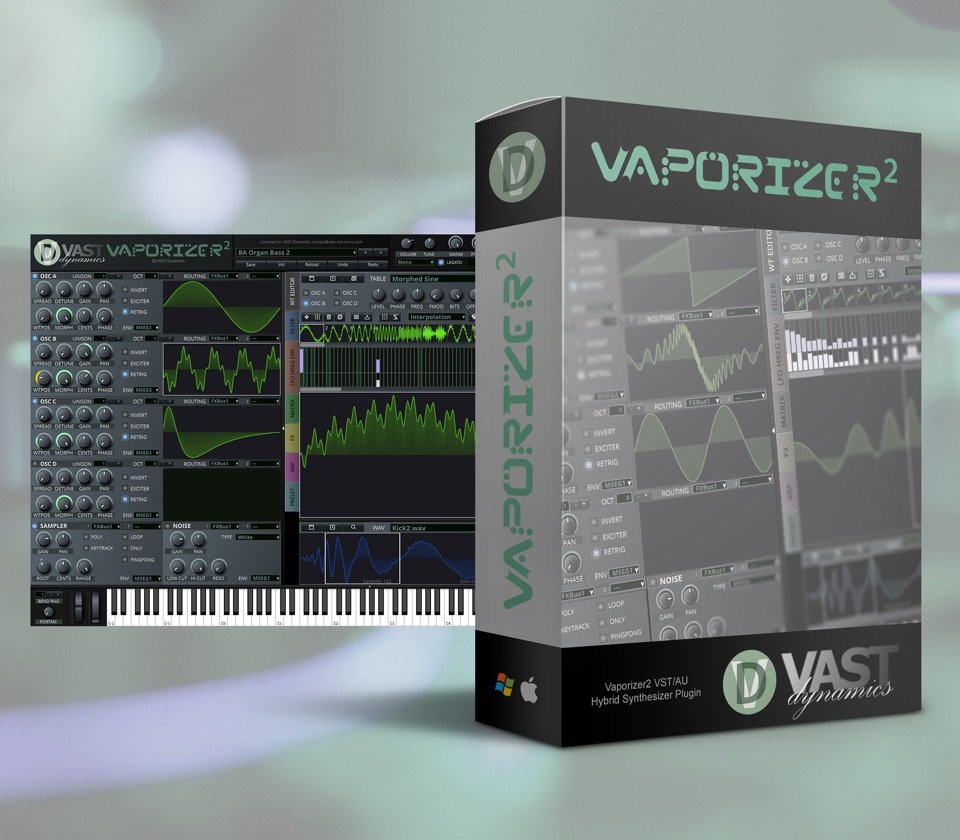 Vaporizer2 by VAST Dynamics: plugin interface screenshot