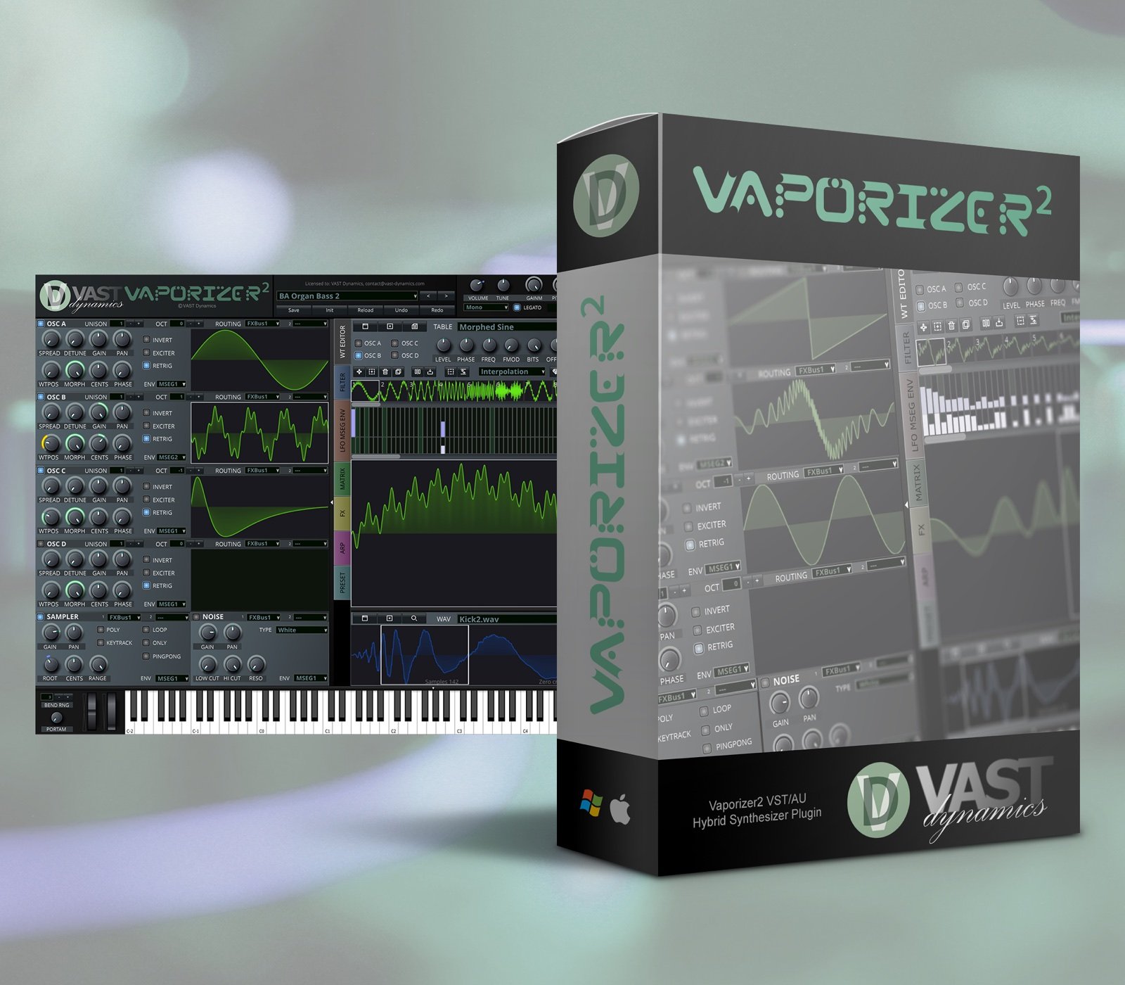Vaporizer2 by VAST Dynamics: plugin interface screenshot