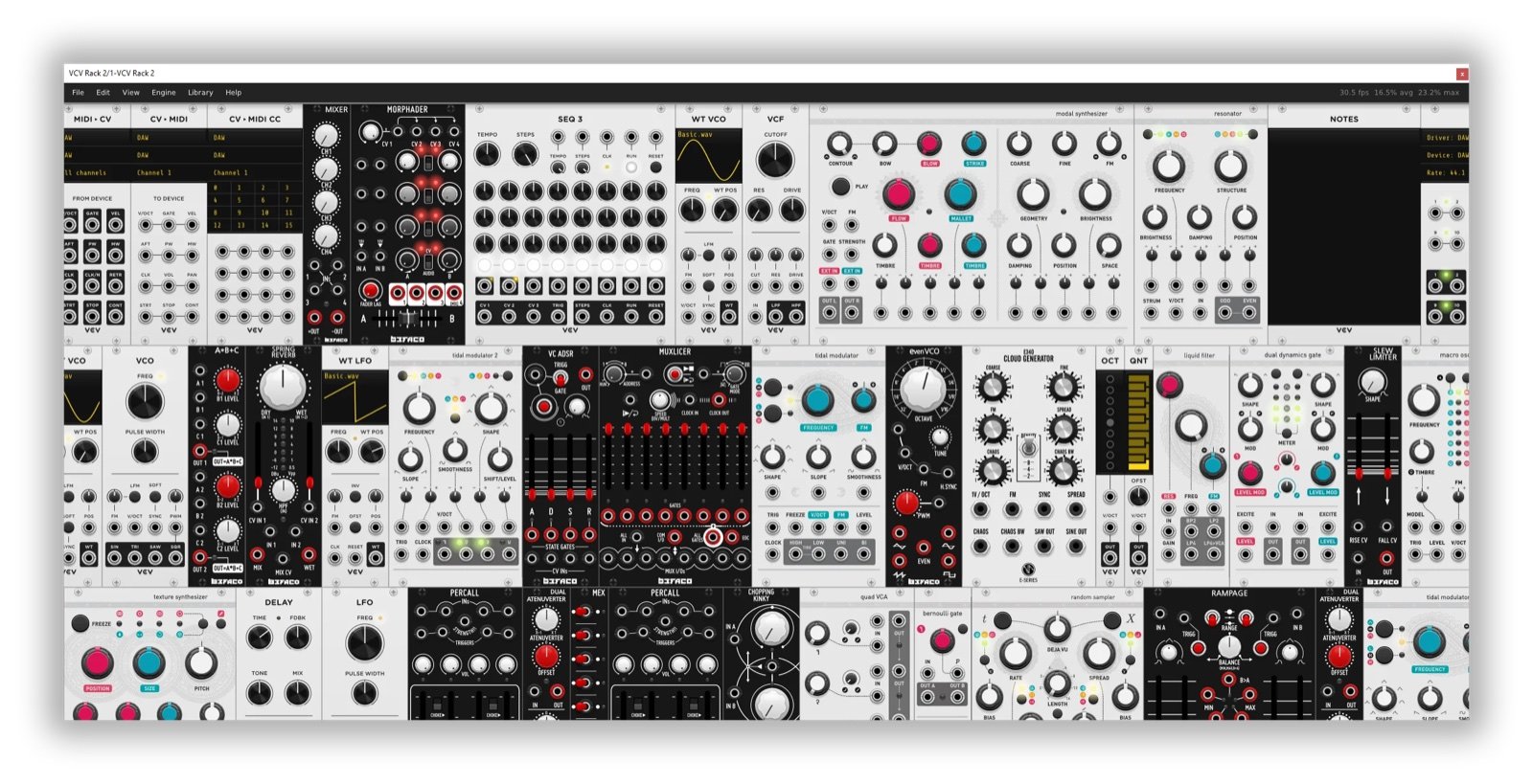 VCV Rack 2 Free by VCV: plugin interface screenshot