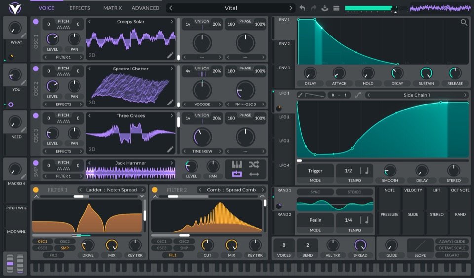 Vital by Matt Tytel: plugin interface screenshot