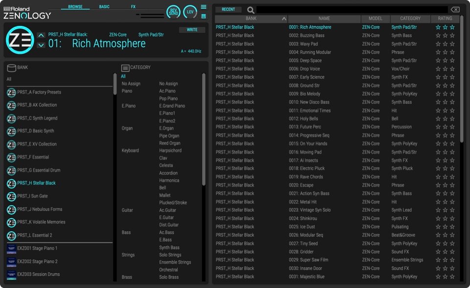 ZENOLOGY Lite by Roland: plugin interface screenshot