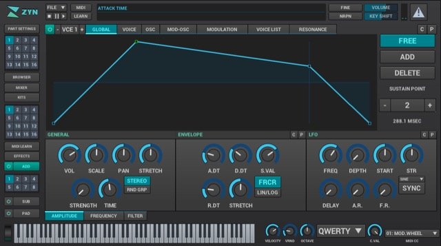ZynAddSubFX by ZynAddSubFX team: plugin interface screenshot