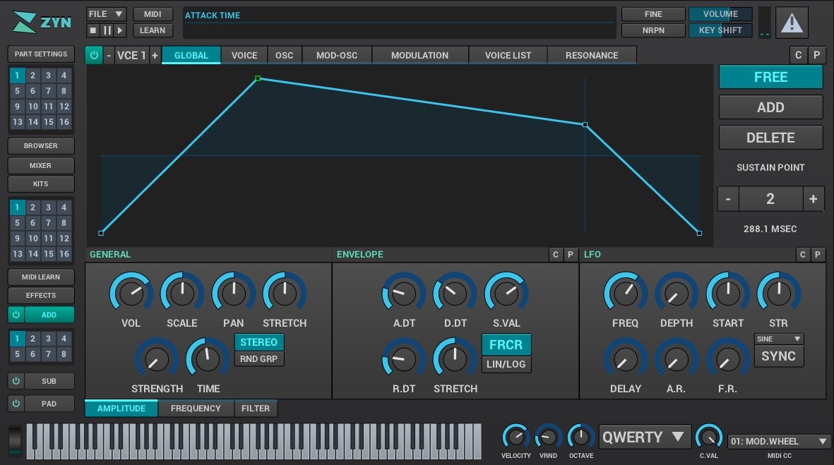 ZynAddSubFX by ZynAddSubFX team: plugin interface screenshot